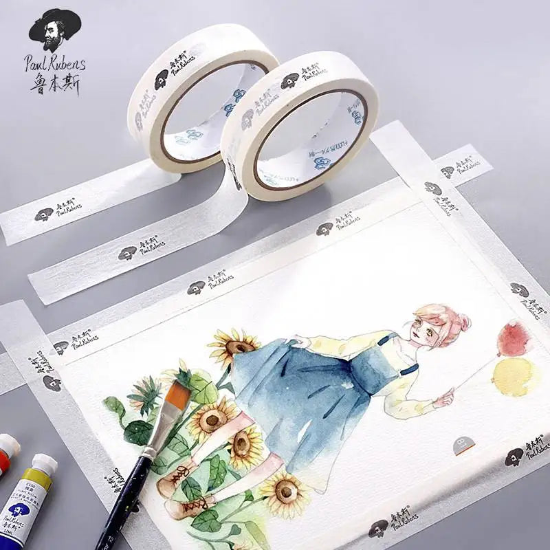 Paul Rubens 2.5cm *20m Professional Sketch Gouache Watercolor Masking Tape Decorative Adhesive Tapes School Art Set Supplies