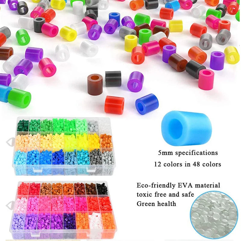 24/72 colors box set hama beads toy 2.6/5mm perler educational Kids 3D puzzles diy toys fuse beads pegboard sheets ironing paper