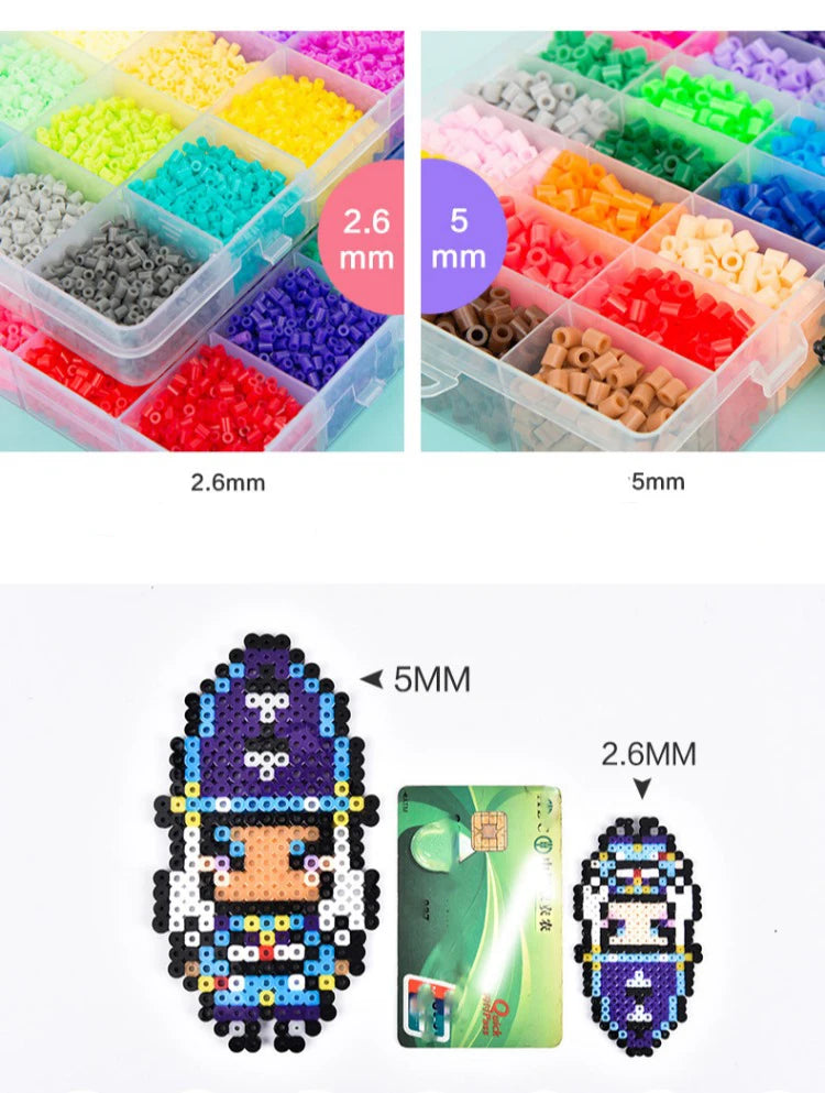 24/72 colors box set hama beads toy 2.6/5mm perler educational Kids 3D puzzles diy toys fuse beads pegboard sheets ironing paper