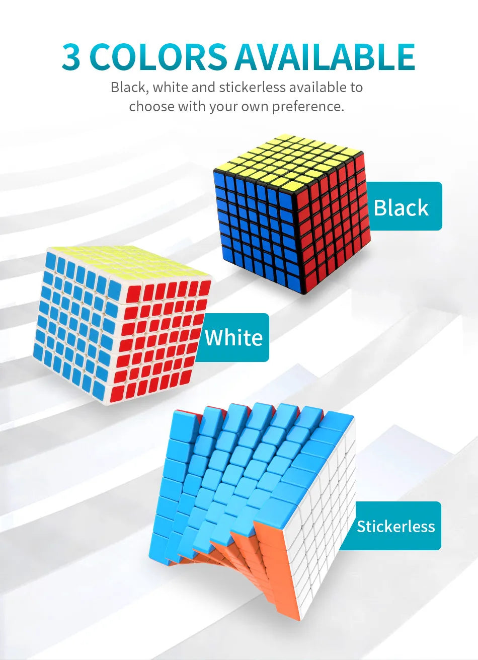 MoYu Meilong Speedcube Black Sticker 6x6x6 7x7x7 8x8x8 Cube Magic 4x4 5x5 6x6 7x7 8x8 Speed Puzzle  Educational Toy Children