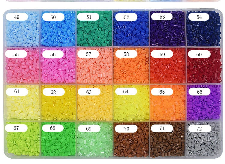 24/72 colors box set hama beads toy 2.6/5mm perler educational Kids 3D puzzles diy toys fuse beads pegboard sheets ironing paper