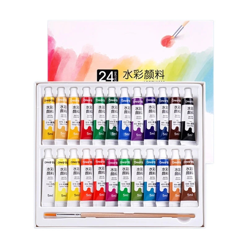 Watercolor Paint Set in Tubes Art Academy Gouache Pigment Kit 5ml 12/18/24/36 Colors for Art Student Painters Beginners