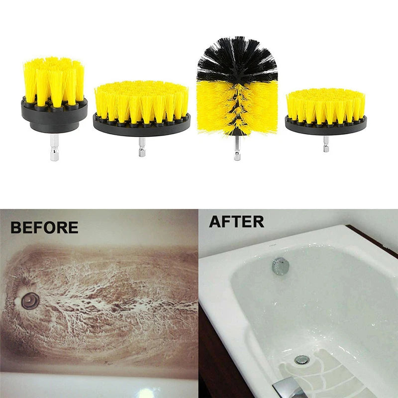 Drill-Brush Cleaner Kit Power Scrubber For Cleaning Bathroom Bathtub Cleaning Brushes Scrub Drill Kitchen Home Cleaning Tools