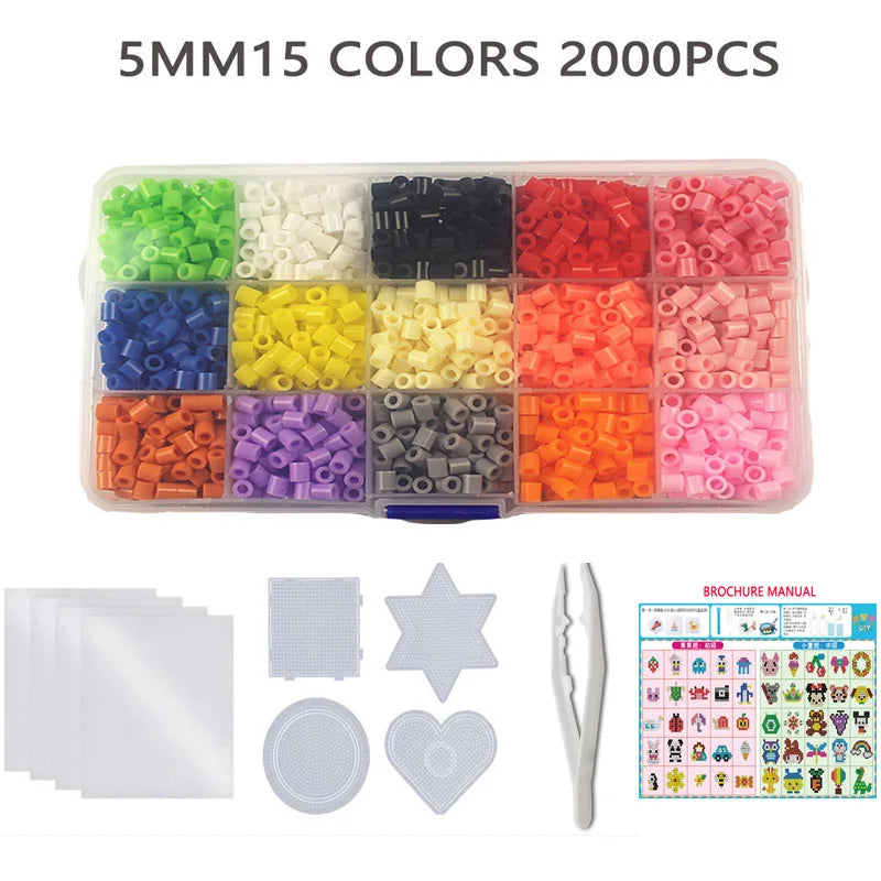 24/72 colors box set hama beads toy 2.6/5mm perler educational Kids 3D puzzles diy toys fuse beads pegboard sheets ironing paper