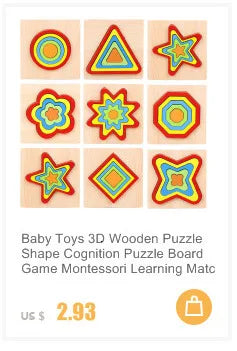 3D Wooden Puzzle Baby Montessori Toys Cartoon Animal Intelligence Wood Puzzles Early Learning Educational Toys for Children