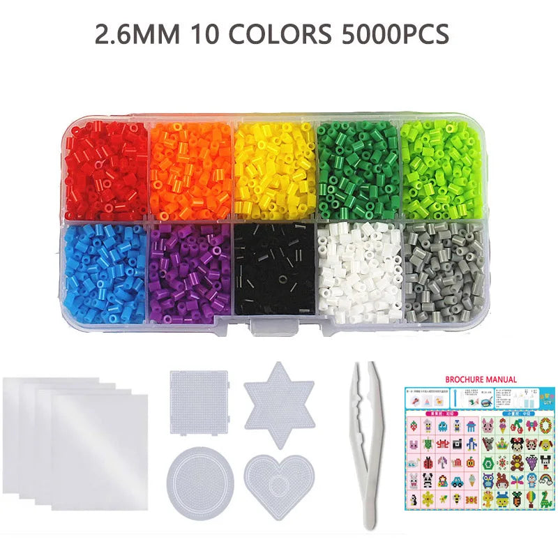 24/72 colors box set hama beads toy 2.6/5mm perler educational Kids 3D puzzles diy toys fuse beads pegboard sheets ironing paper