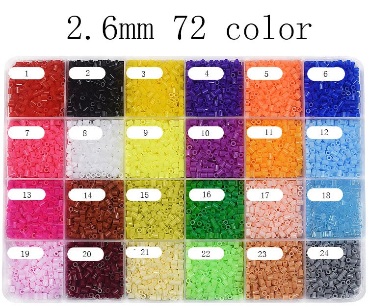 24/72 colors box set hama beads toy 2.6/5mm perler educational Kids 3D puzzles diy toys fuse beads pegboard sheets ironing paper