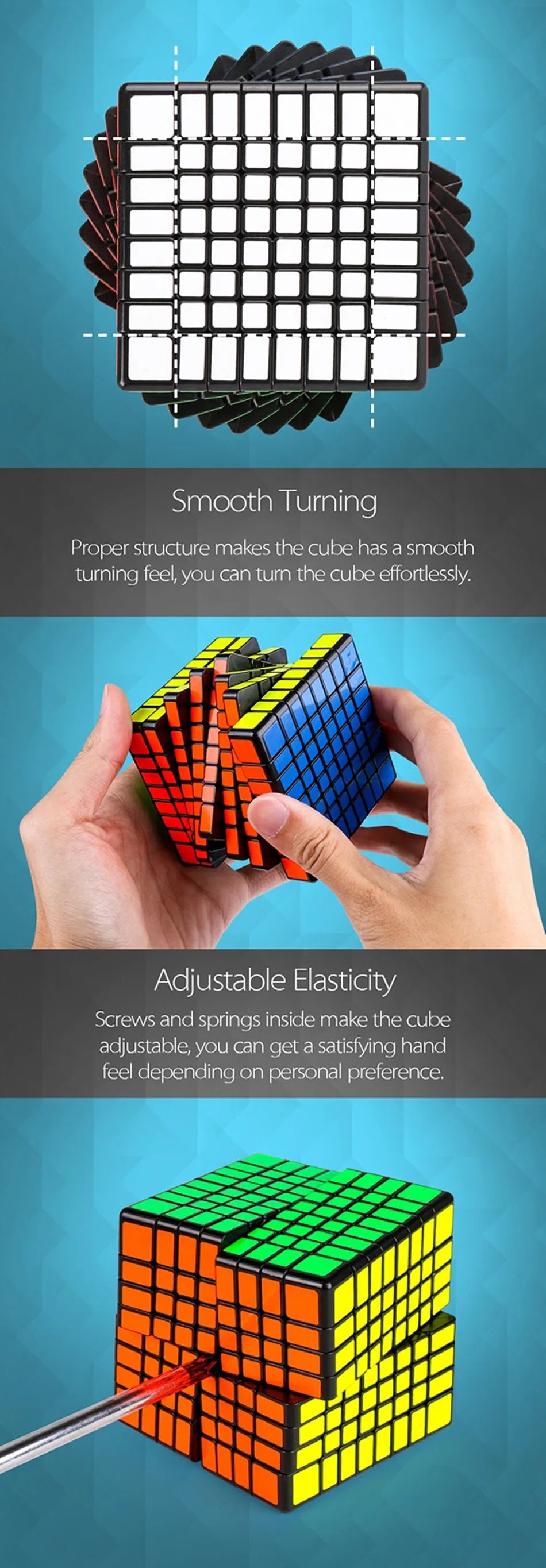 MoYu Meilong Speedcube Black Sticker 6x6x6 7x7x7 8x8x8 Cube Magic 4x4 5x5 6x6 7x7 8x8 Speed Puzzle  Educational Toy Children