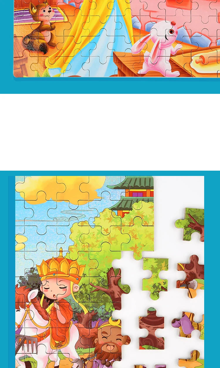 100 Pieces Wooden Toys Puzzle Kids Toy Cartoon Animal Wood Jigsaw Puzzles Child Early Educational Learning Toys for Children