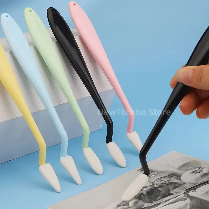 1 Set Art Sketch Wipe Knife Washable Brush Sponge Highlight Artist Correction Detail Eraser Pen Sketch Clean Tools Drawing