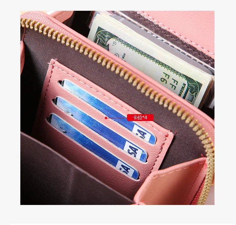 Touch Screen Mobile Phone Bag Women's Fashion Korean Crossbody Shoulder Bag Multi Functional Mini Crossbody Bag for Woman