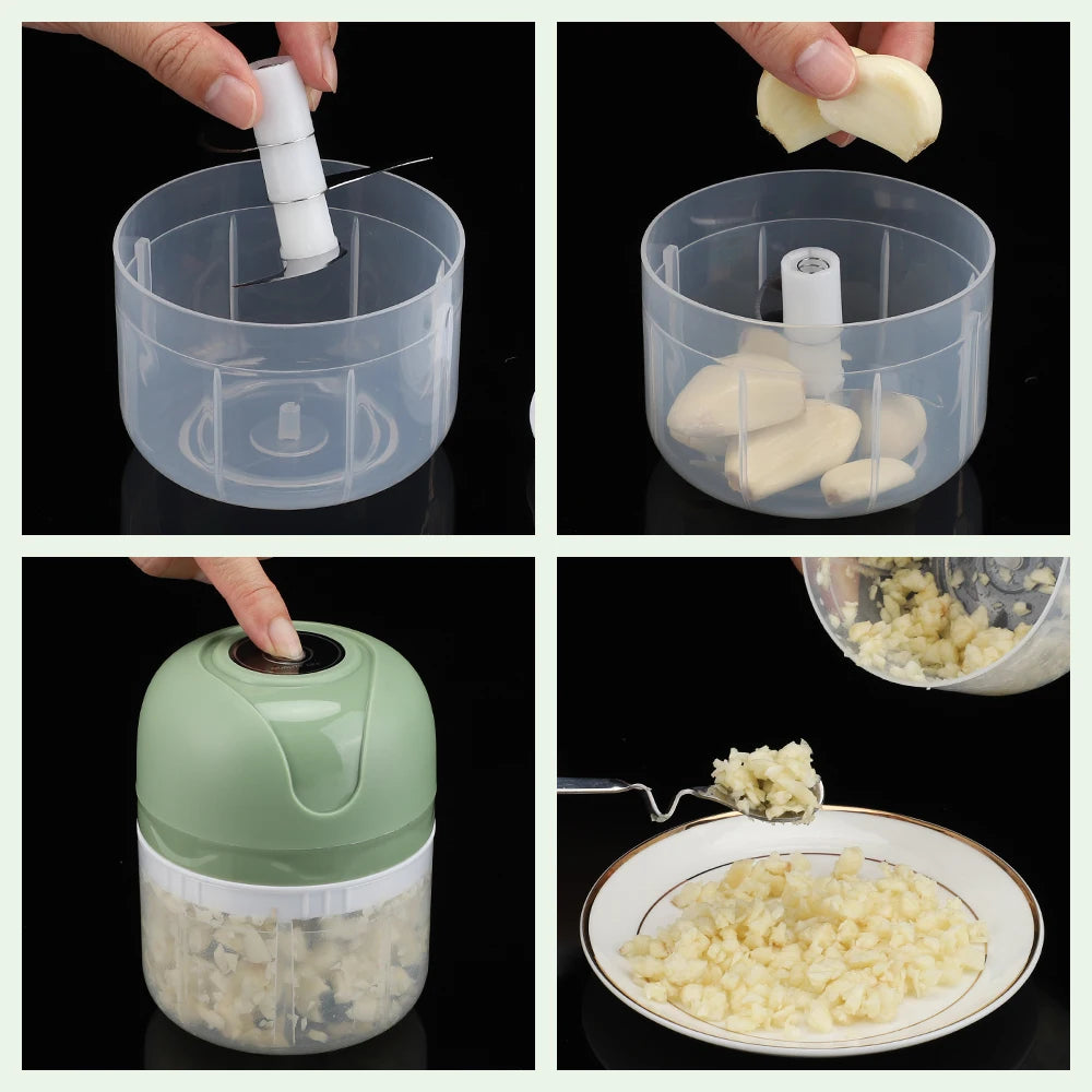 Electric Kitchen Food Chopper Mini Garlic Masher crusher USB Portable Meat Grinder Vegetable Chopper for Kitchen Gadgets