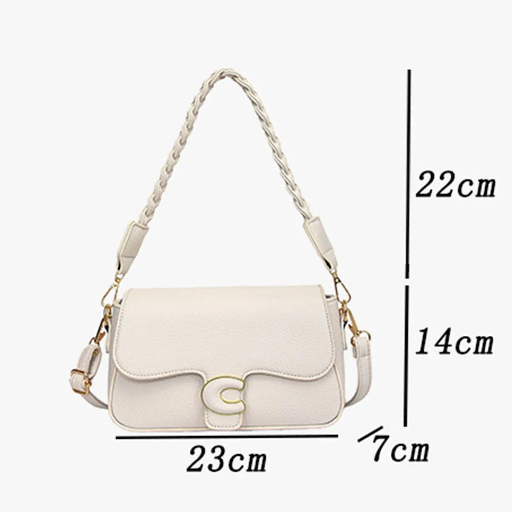 Luxury Design Handbag For Women Leather One Shoulder Bag Solid Color Messenger Bag Tote Bag Purse Designer Ladies Crossbody Bags