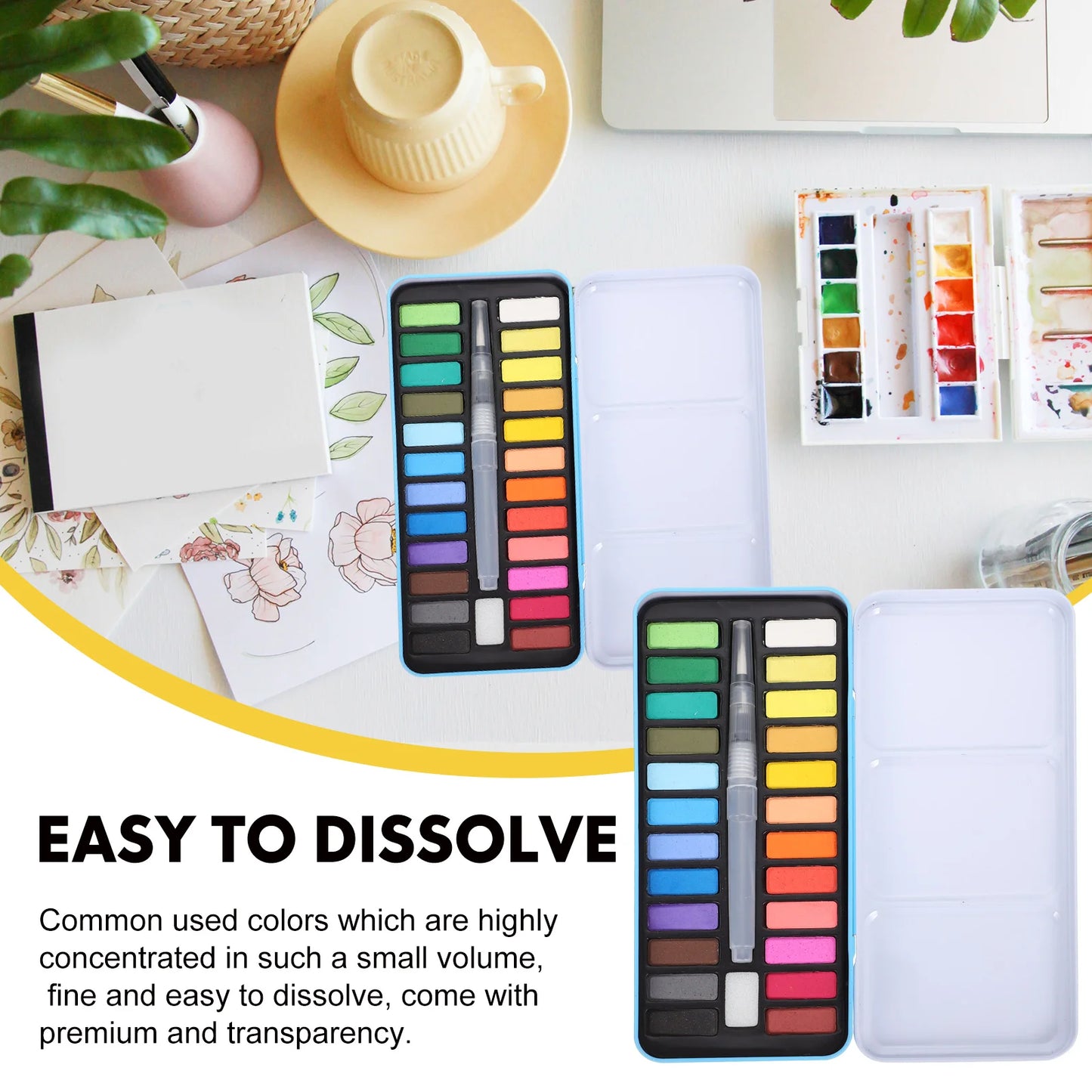 1 Set of Portable Gouache Paint Set Multi-function Watercolor Kit Professional Water Color Set