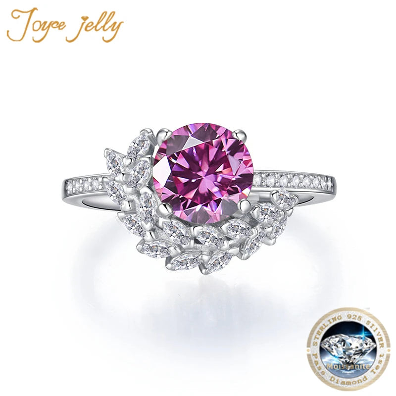 JoyceJelly 2ct Moissanite Rings For Charm Lady With Original GRA Certificate 925 Jewelry Engagement Promise Wedding Band Jewelry