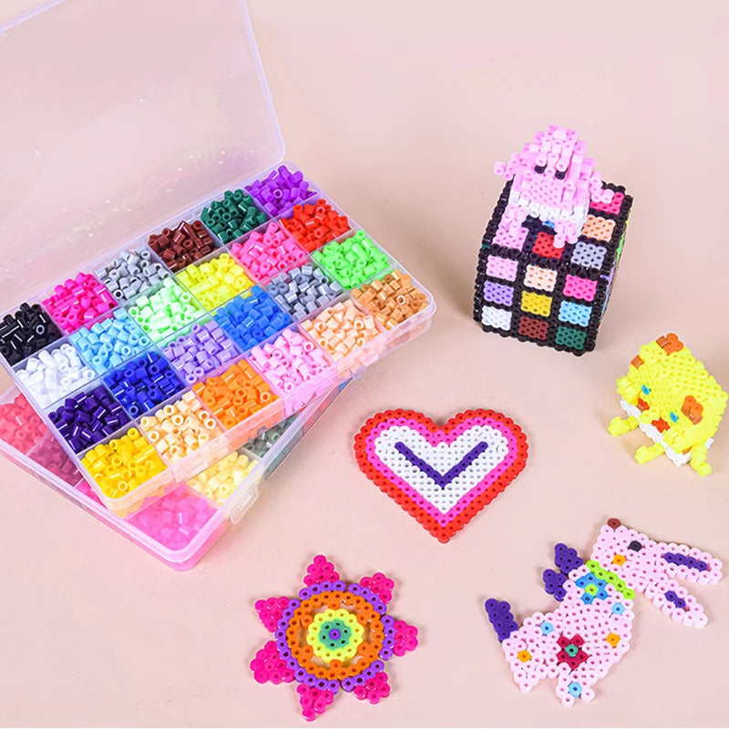 72Colors 5mm /2.6mm Set Melting Beads Pixel Art Puzzle Hama Beads Diy 3D Puzzles Handmade Gift Fuse Beads Kit Iron Toy