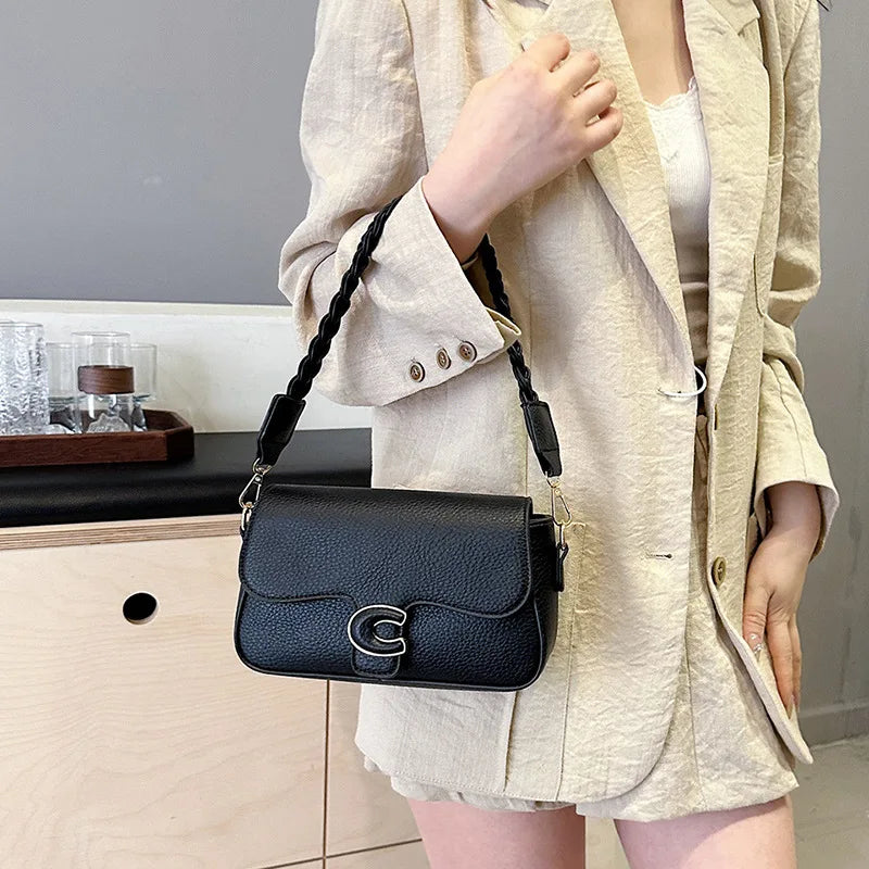 Luxury Design Handbag For Women Leather One Shoulder Bag Solid Color Messenger Bag Tote Bag Purse Designer Ladies Crossbody Bags