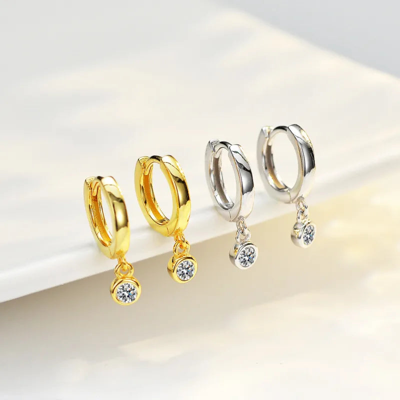 JoyceJelly Simple 0.1 Carat Moissanite Diamond Ear Jewelry S925 Silver Women's Bubble Earrings Plated 14K Gold Factory Wholesale