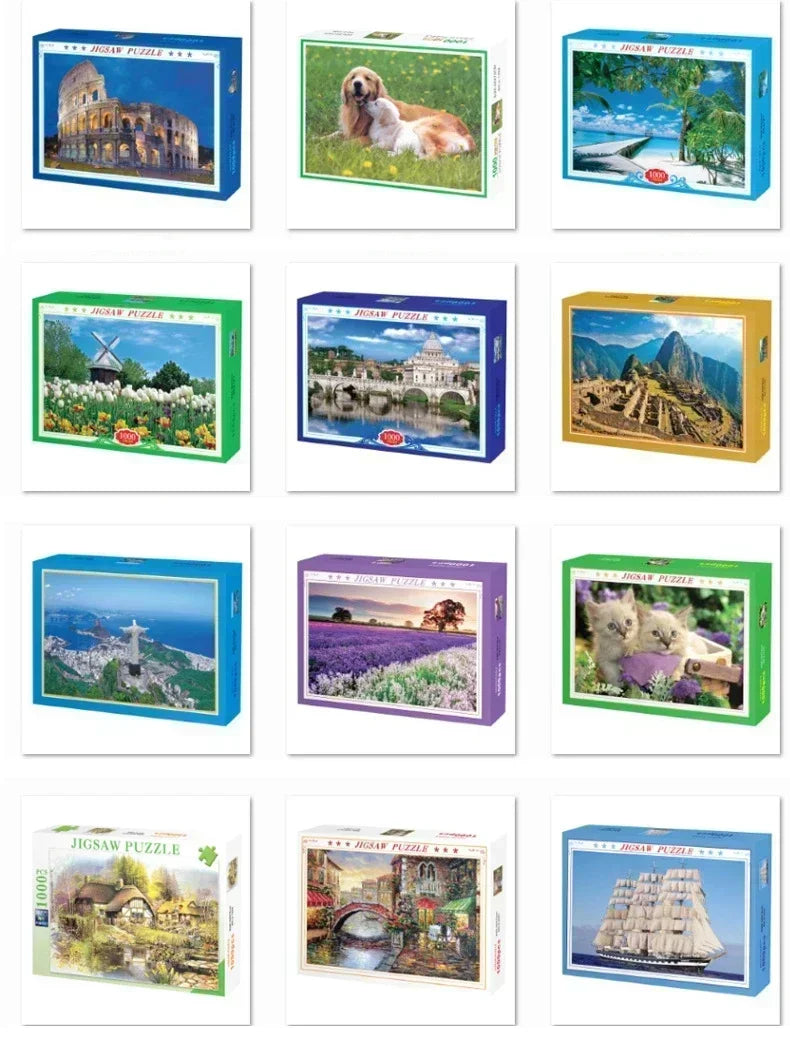 75*50cm 1000PCS Paper Jigsaw Puzzle Landscape Famous Painting Puzzle Character Series Series Home Decaoration Gift