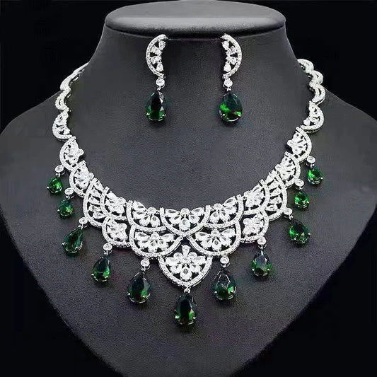 Luxury Waterdrop Indian Jewelry Sets For Women Wedding Party Indian Dubai Bridal jewelry Sets