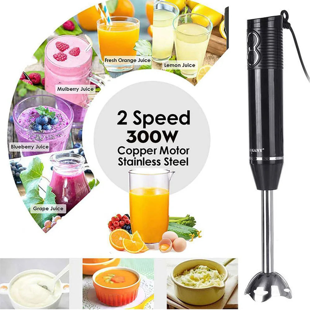 300w Portable Blender For Kitchen 3-in-1 Multifunctional Household Hand-held Small Electric Mixer Food Juicer Home Appliance