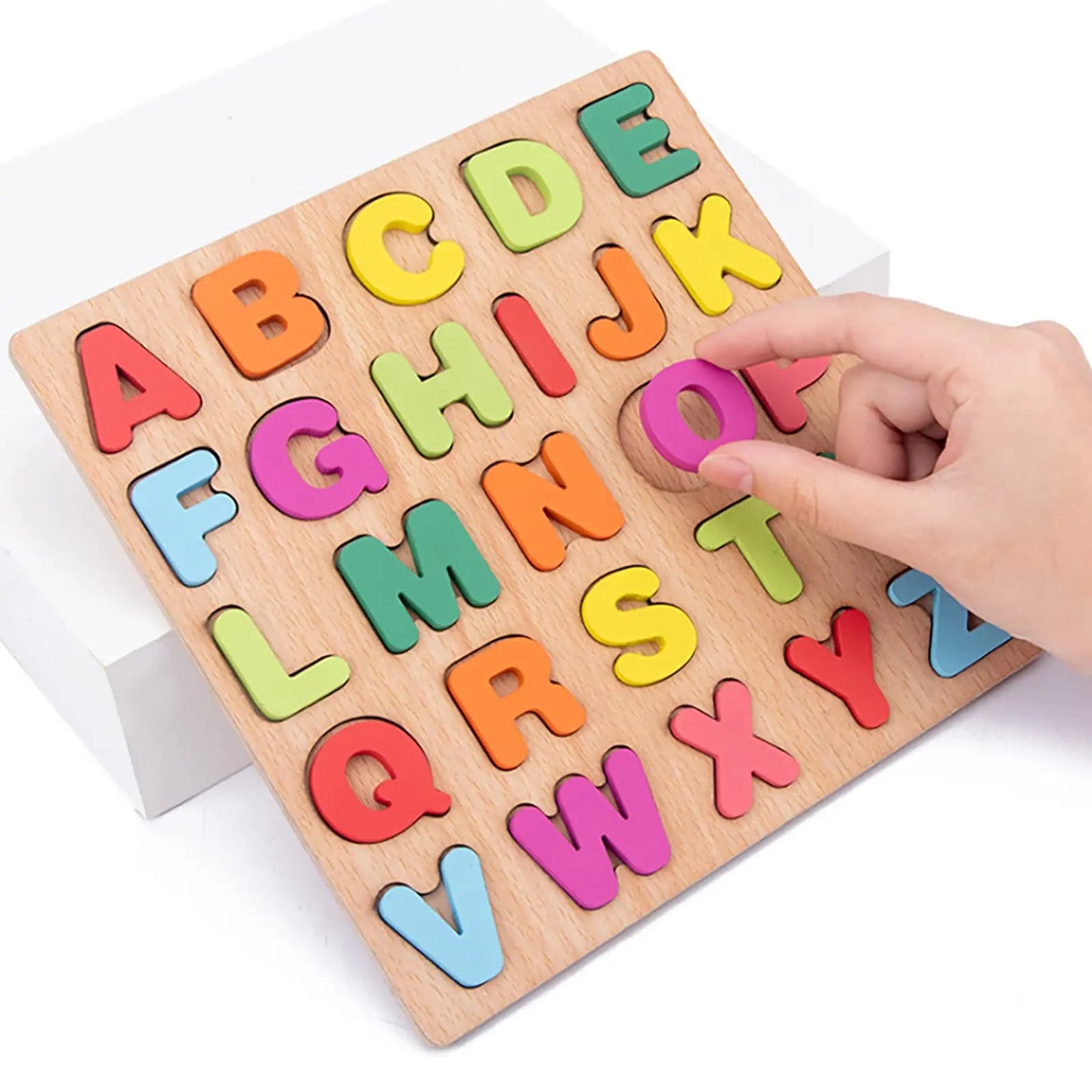 Wooden Puzzles for Children Alphabet Shape Number Puzzle Board Matching Game Educational Montessori Toys for Kid Baby 2 3 4 Year