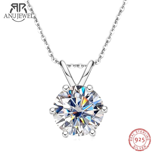 AnuJewel 1ct 3ct 5ct D Color  Moissanite Diamond  Top Quality 18K Gold Plated  Pendant Necklace Fine Jewelry Gifts Wholesale