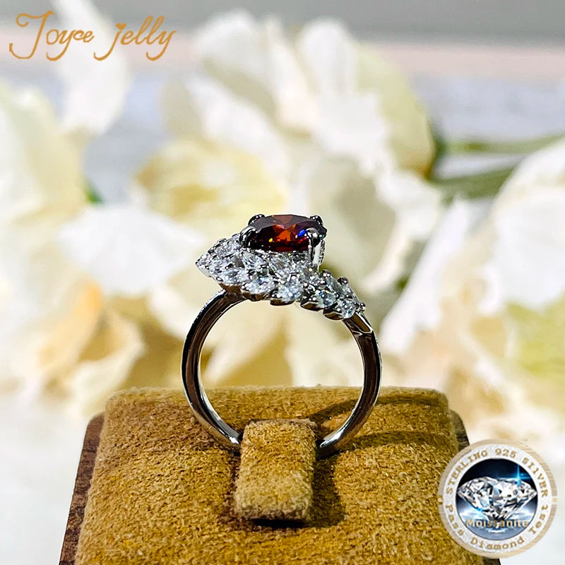 JoyceJelly 2ct Moissanite Rings For Charm Lady With Original GRA Certificate 925 Jewelry Engagement Promise Wedding Band Jewelry