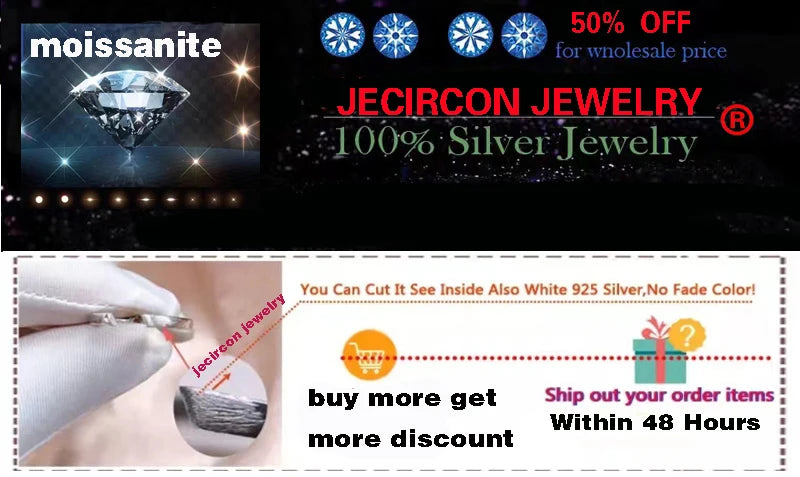 JECIRCON S925 Sterling Silver Necklace Female High-end Princess Sugar Cube Shaped Moissanite Diamond Pendant Jewelry 2ct 7x7mm