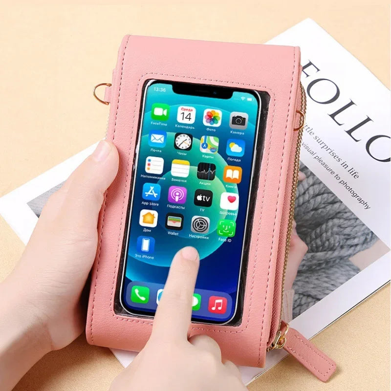 Touch Screen Mobile Phone Bag Women's Fashion Korean Crossbody Shoulder Bag Multi Functional Mini Crossbody Bag for Woman