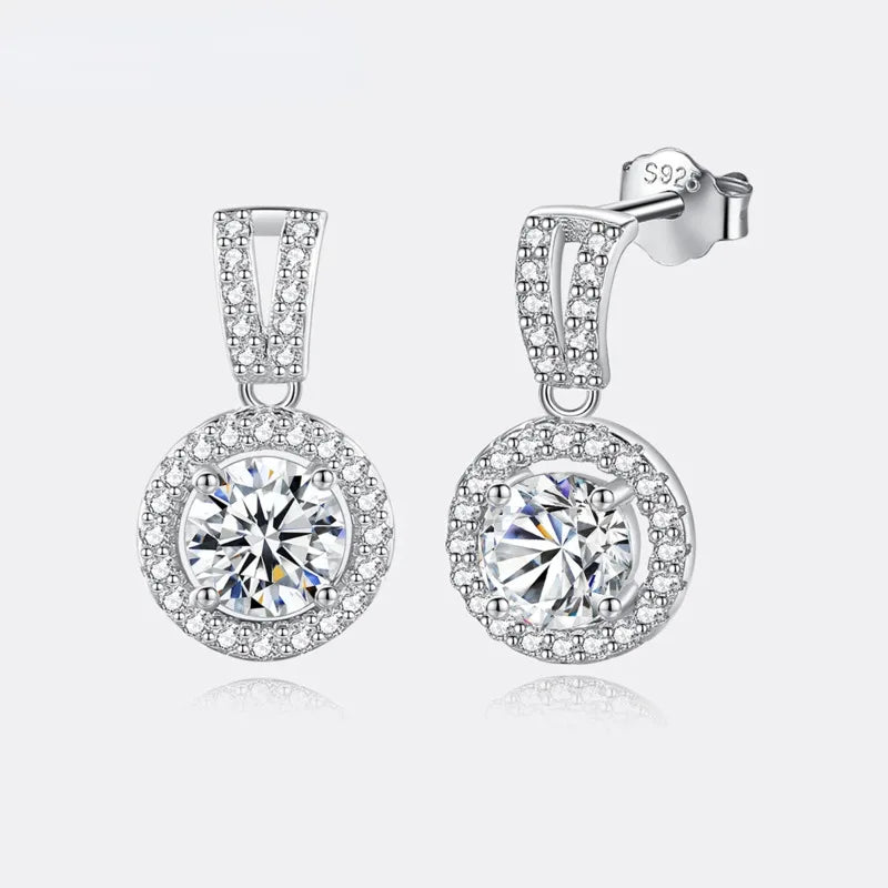 JoyceJelly 1CT Moissanite Diamond Earrings 925 Sterling Silver Ear-studs Luxury Fine Jewelry For Women Wholesale Free Shipping