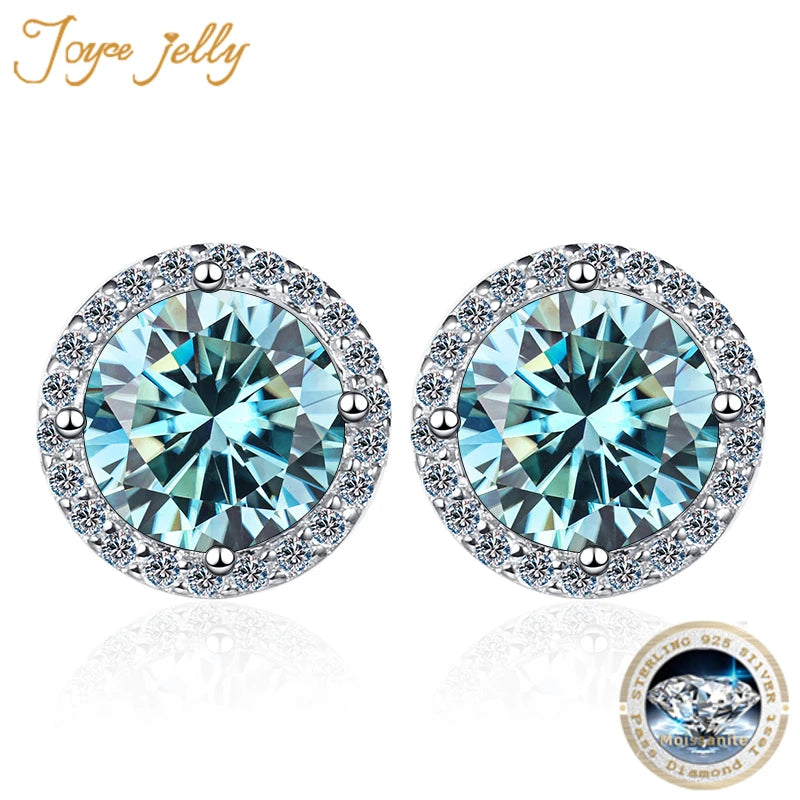 JoyceJelly D Color Moissanite Earring S925 Sterling Sliver Plated with 18k White Gold Earring for Women Sparkling Fine Jewelry