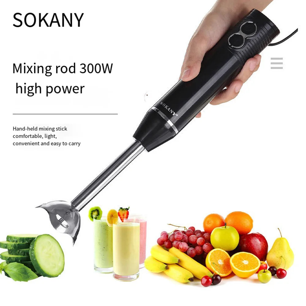 300w Portable Blender For Kitchen 3-in-1 Multifunctional Household Hand-held Small Electric Mixer Food Juicer Home Appliance