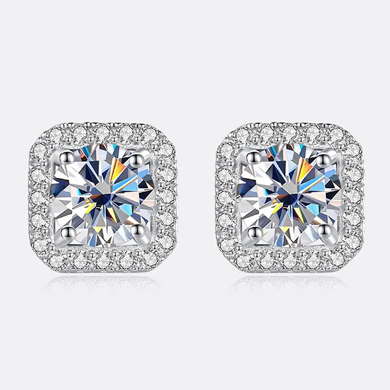 JoyceJelly 8H8A Cut D Color VVS Moissanite Diamond Stud Earrings Luxury Sterling 925 Silver Jewelry For Women Wholesale Price