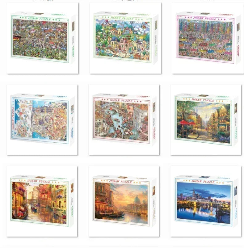 75*50cm 1000PCS Paper Jigsaw Puzzle Landscape Famous Painting Puzzle Character Series Series Home Decaoration Gift