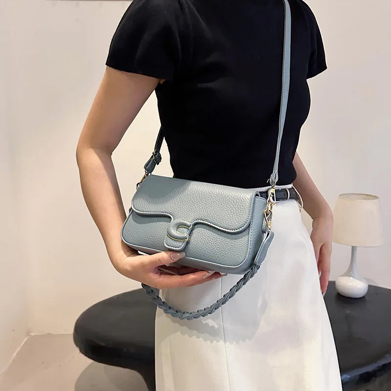 Luxury Design Handbag For Women Leather One Shoulder Bag Solid Color Messenger Bag Tote Bag Purse Designer Ladies Crossbody Bags