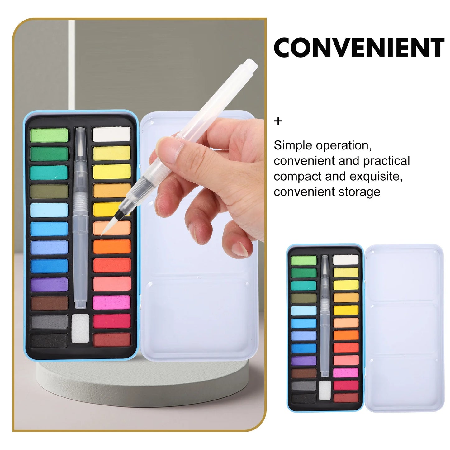 1 Set of Portable Gouache Paint Set Multi-function Watercolor Kit Professional Water Color Set