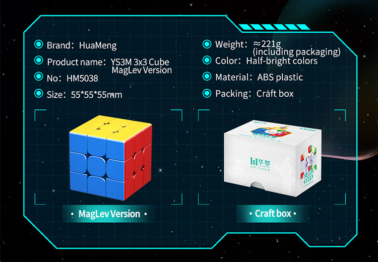 [Picube] MoYu HuaMeng YS3M World Record Design 3x3x3 core Magnetic cube Professional Speed 3x3 cube cubing Puzzle Toys