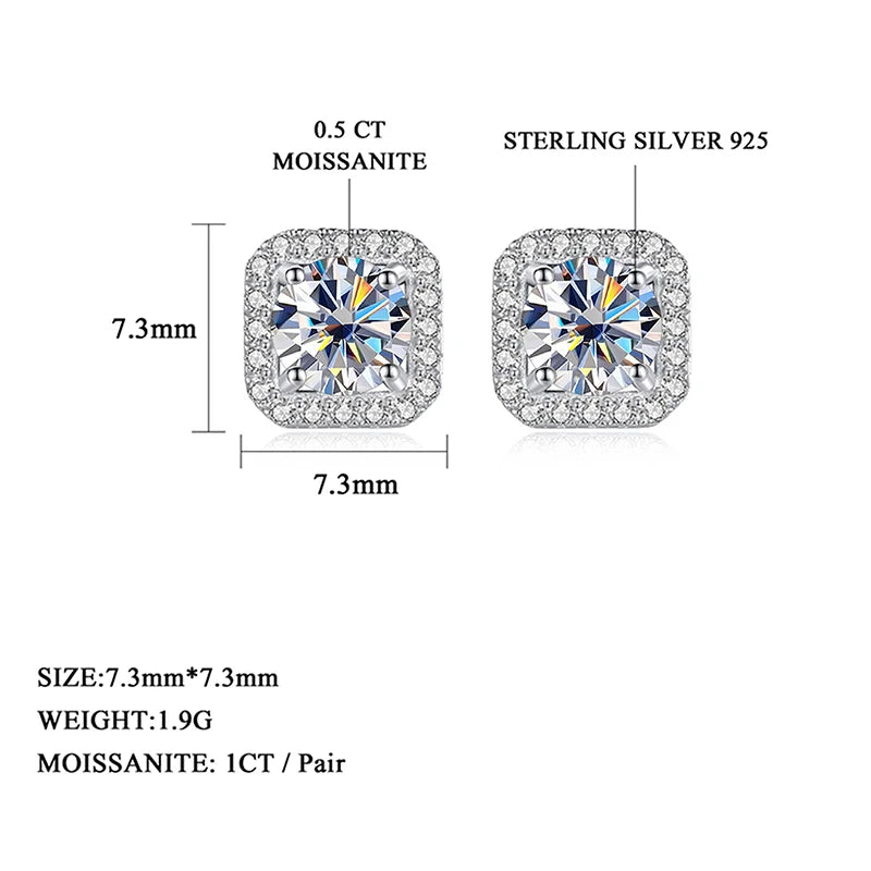 JoyceJelly 8H8A Cut D Color VVS Moissanite Diamond Stud Earrings Luxury Sterling 925 Silver Jewelry For Women Wholesale Price