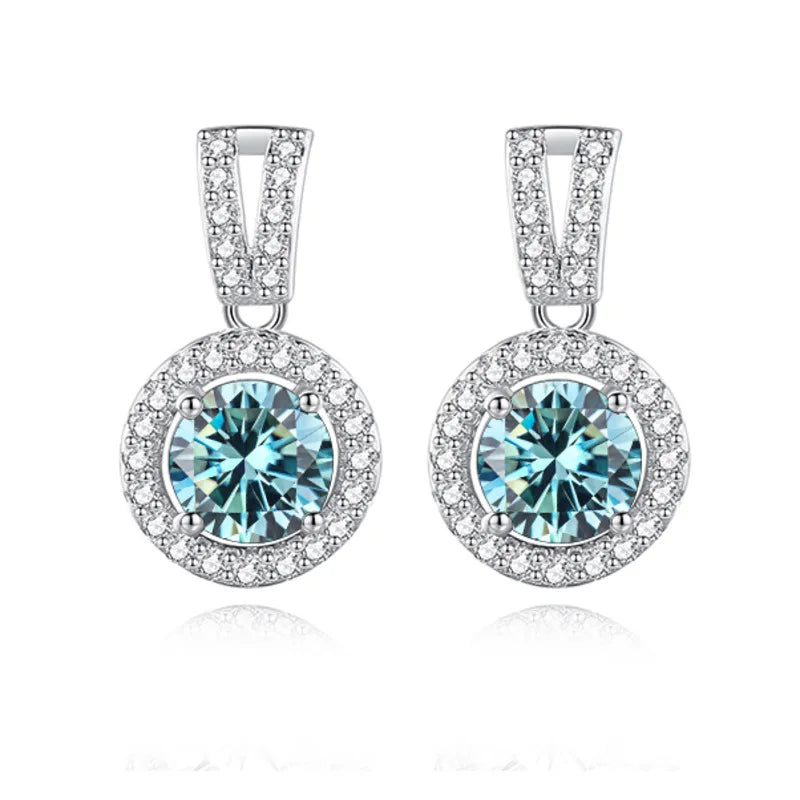 JoyceJelly 1CT Moissanite Diamond Earrings 925 Sterling Silver Ear-studs Luxury Fine Jewelry For Women Wholesale Free Shipping