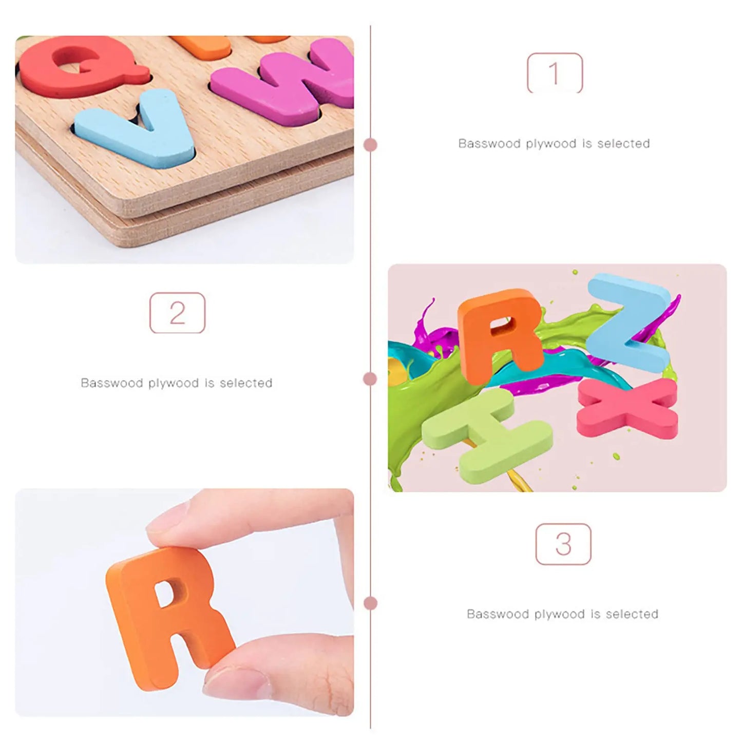 Wooden Puzzles for Children Alphabet Shape Number Puzzle Board Matching Game Educational Montessori Toys for Kid Baby 2 3 4 Year