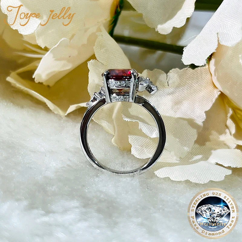 JoyceJelly 2ct Moissanite Rings For Charm Lady With Original GRA Certificate 925 Jewelry Engagement Promise Wedding Band Jewelry