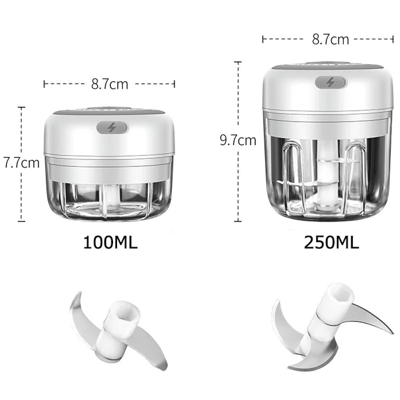 Electric Mini Garlic Masher Blender USB Food Vegetable Processor Chili Chopper Masher Machine Meat Masher Garlic Mixer Foy Home