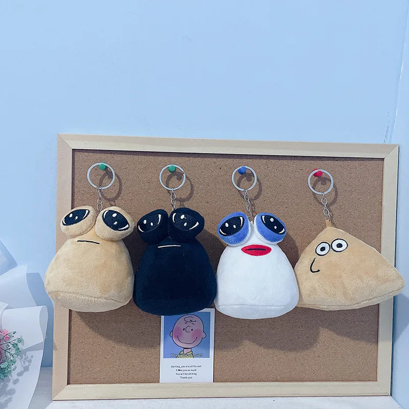 New My Pet Alien Pou Plushies Keychains Cartoon Anime Figures Peripheral Backpacks Pendants Bags Accessories Kids Birthday Gifts