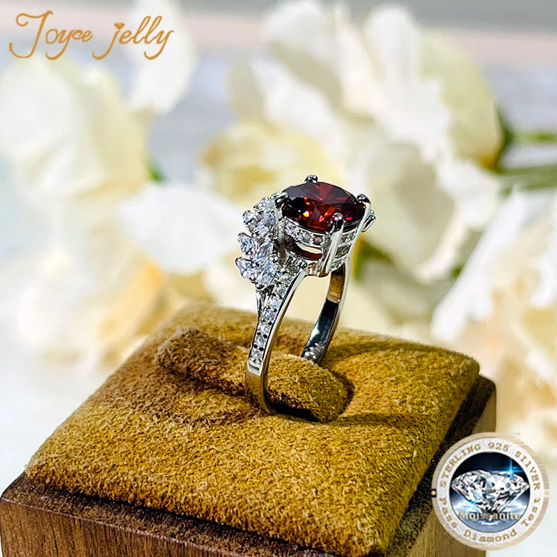 JoyceJelly 2ct Moissanite Rings For Charm Lady With Original GRA Certificate 925 Jewelry Engagement Promise Wedding Band Jewelry