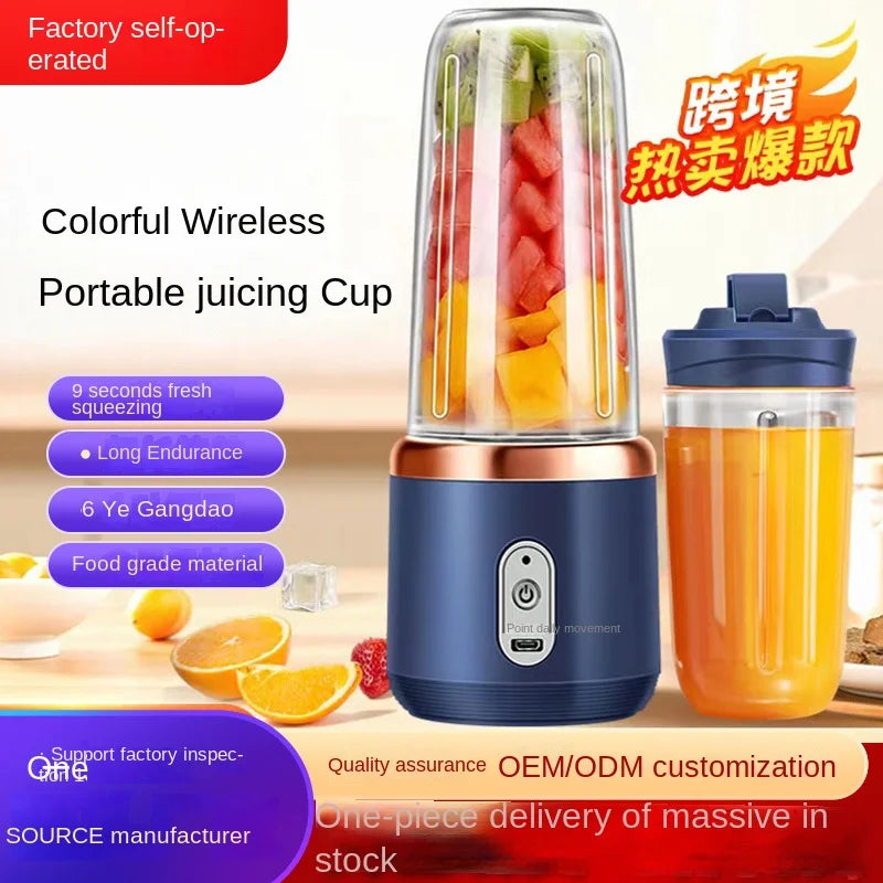 Portable Juicer Blender 400ml Electric Fruit Juicer USB Charging Lemon Orange Fruit Juicing Cup Smoothie Blender Machine