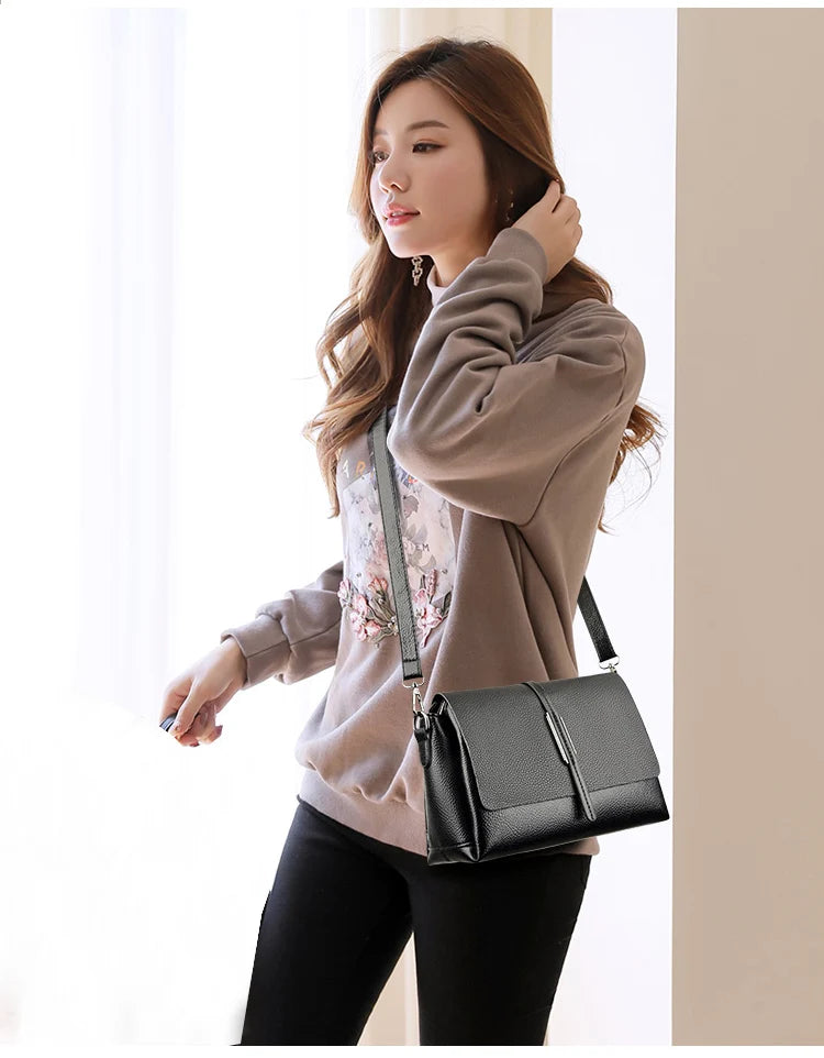 Fashion Women Handbag Luxury Genuine Leather Tote Bags Crossbody Bag 2024 Fashion Daily Use For Women Wallet HandBag