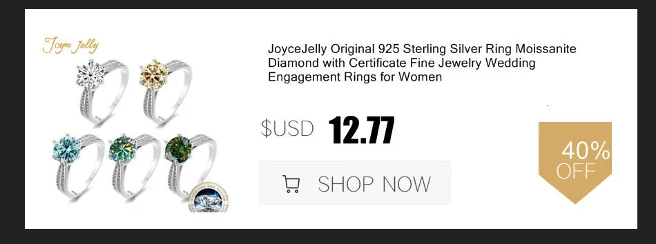 JoyceJelly 3/5 Carat D Color Moissanite Necklace with GRA Cert Women's Classic Six Claw S925 Silver Plated K Gold Fine Jewelry