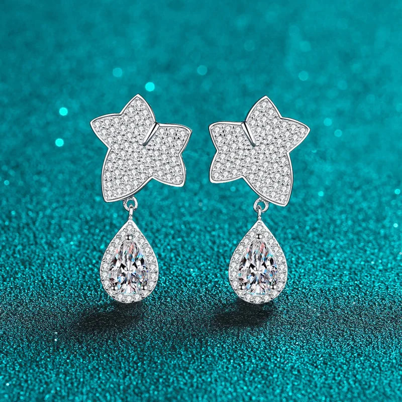 JoyceJelly Water Drop Shaped 5*8mm 1 Carat Moissanite Diamond Earrings For Women Real S925 Sterling Silver Wedding Fine Jewelry