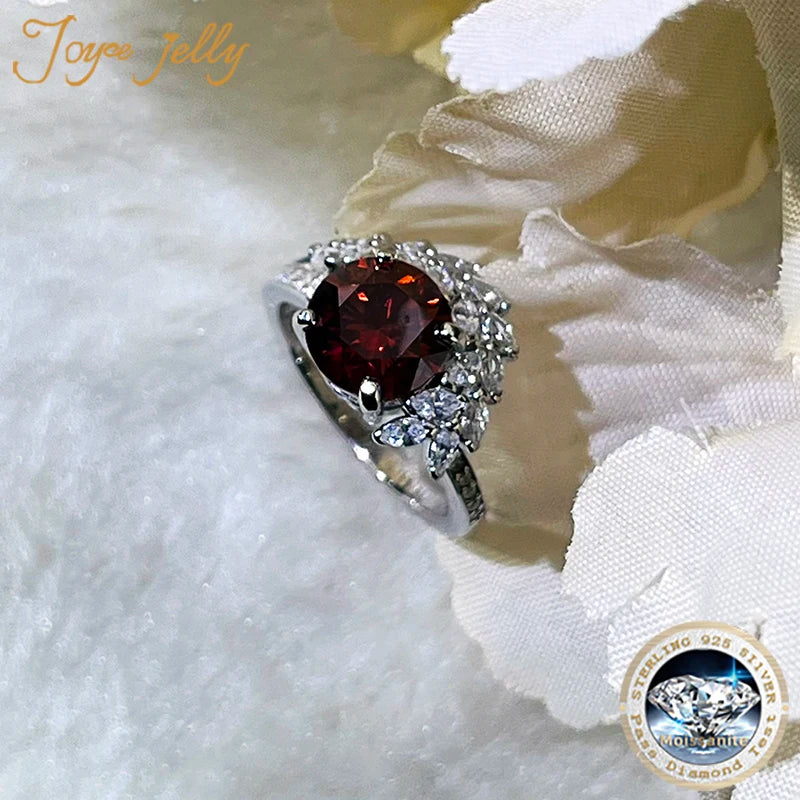 JoyceJelly 2ct Moissanite Rings For Charm Lady With Original GRA Certificate 925 Jewelry Engagement Promise Wedding Band Jewelry